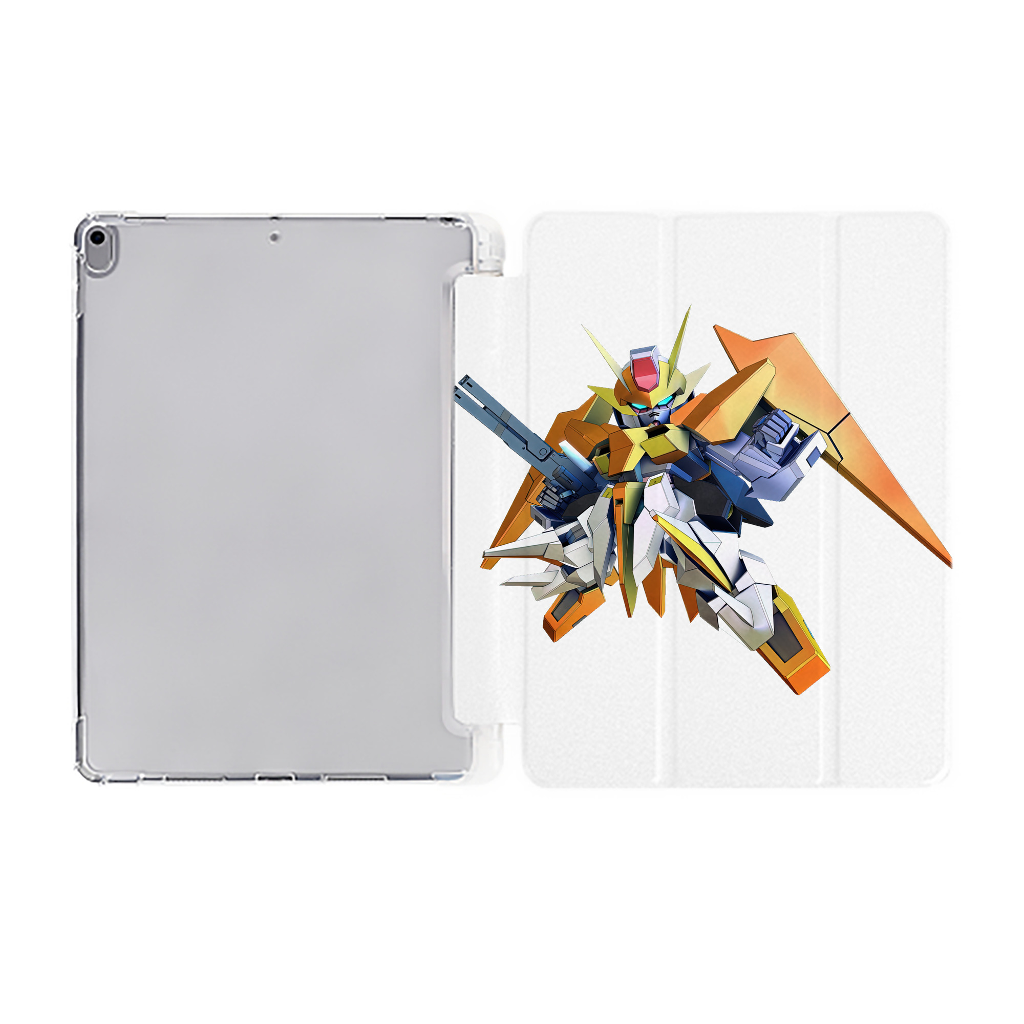 （画像用） 機動戦士ガンダム Mobile Suit Gundam IPad ケース ペン収納付き 三つ折りスタンド PUレザー×シリコン 対応機種9.5/10.5/10.9インチ